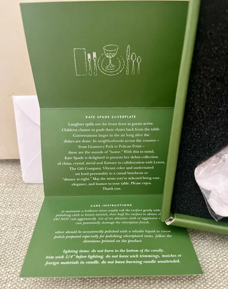 Kate Spade Lenox 4 Gin Rummy Sipper Spoons Silverplate Bar Tea Cards 2007 2008