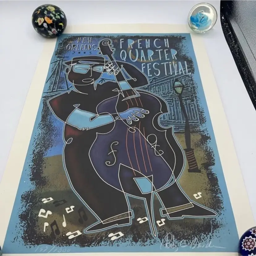 New Orleans French Quarter Fest Poster 2003 Signed And Number 197/1000 Rare