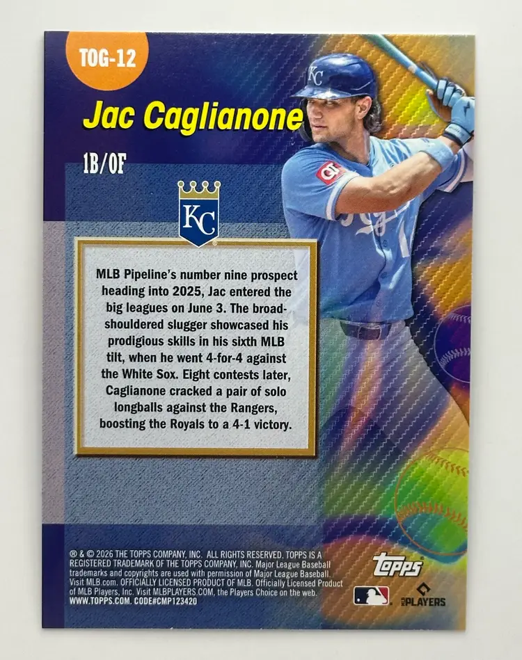 Jac Caglianone Topps Titans of the Game RC