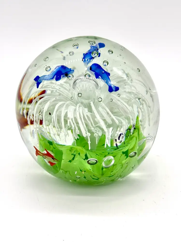 Paperweight Globe Large Maritime 1970s