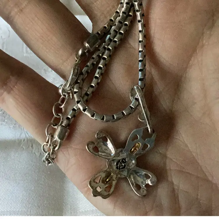 Premier Designs Silver And Gold Tone Cross Necklace 16” Extender 2”