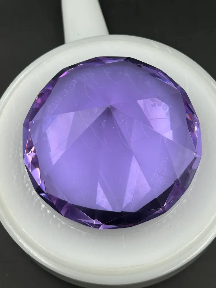 Rosenthal Large Purple, Diamond Shaped Paper Wheat 24% Lead Crystal Cut Faceted
