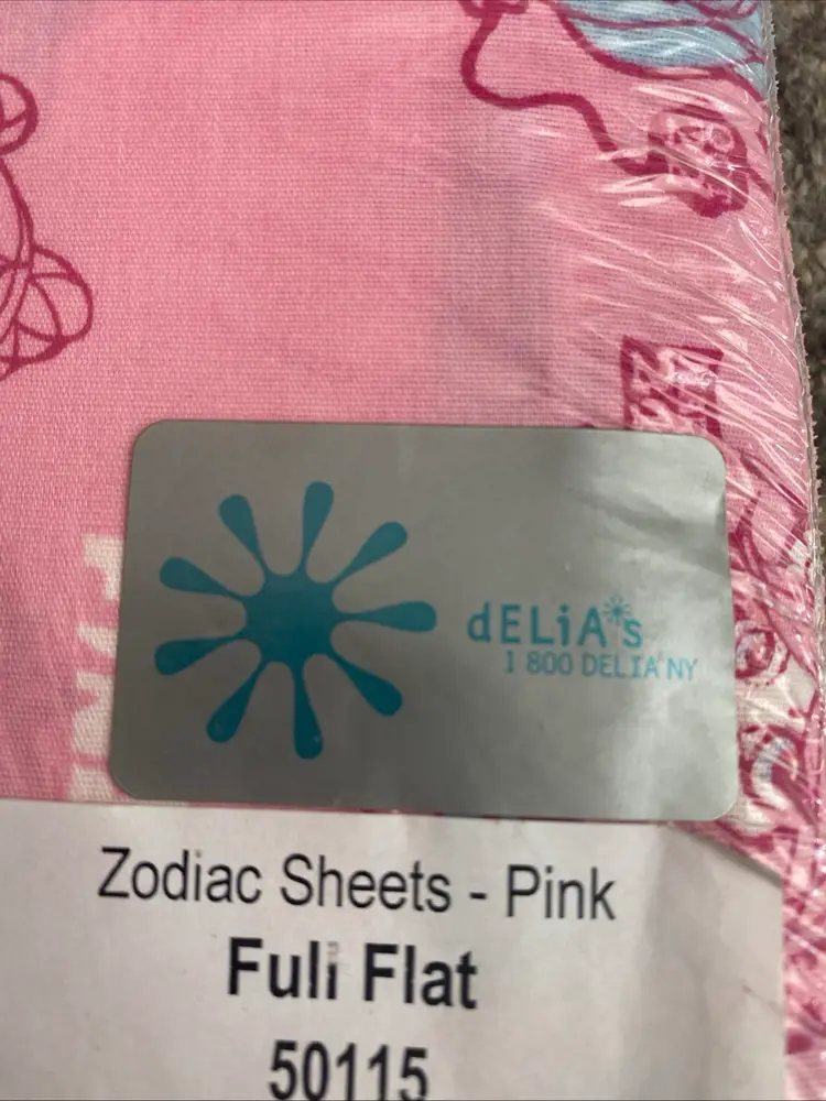 Vintage Zodiac Full Size  Flat Sheet  New In Package Pink