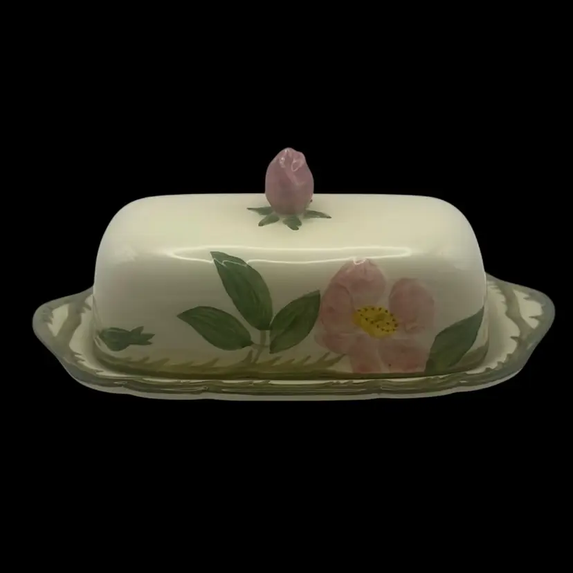 Vintage Franciscan Desert Rose Covered Butter Dish, 7-1/2” In Length