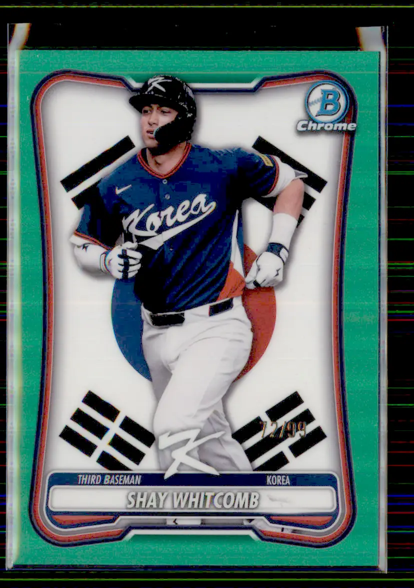 Shay Whitcomb #/99 2026 Bowman Chrome Green Lava Refractor WBC Flag Variation #W - Houston Astros - (130-19)