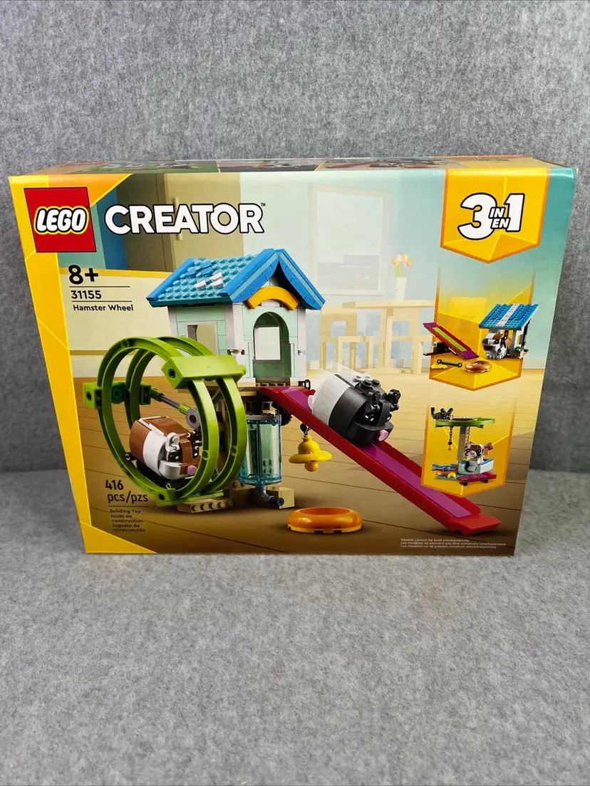 LEGO Creator 3 in 1 Hamster Wheel Toy Cat Play Area to Doghouse to Hamster Wheel