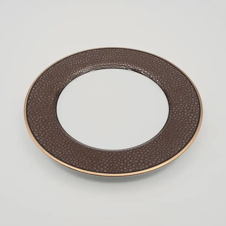 Fitz and Floyd Shagreen Burgundy Red Wine Appetizer Bread Side Plates Set of 6