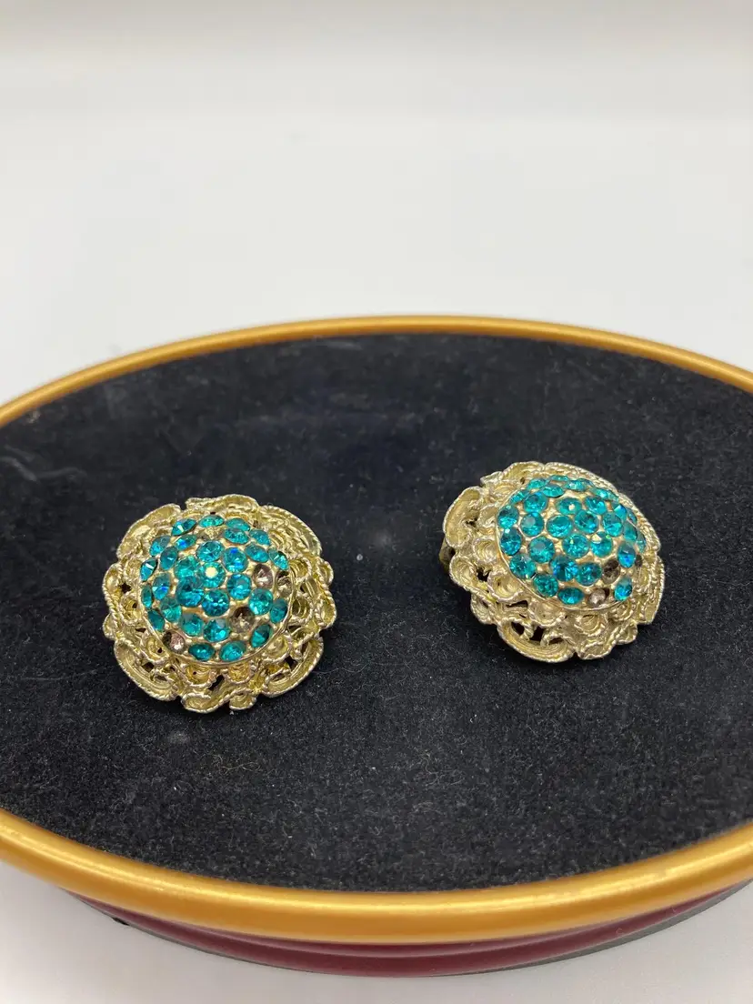 As Is - Turquoise Faux Stone Clip Earrings