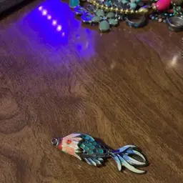Glowy Rhinestone Fish Pendant