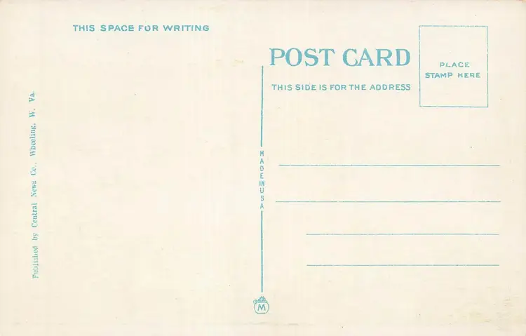 WHEELING WEST VIRGINIA~BIRDS EYE VIEW EDGEWOOD & WOODLAWN~1920 POSTCARD