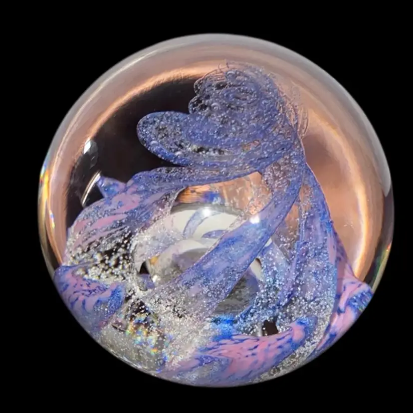 #23- Vintage  Selkirk Scotland Studio Paperweight - Multi-colored