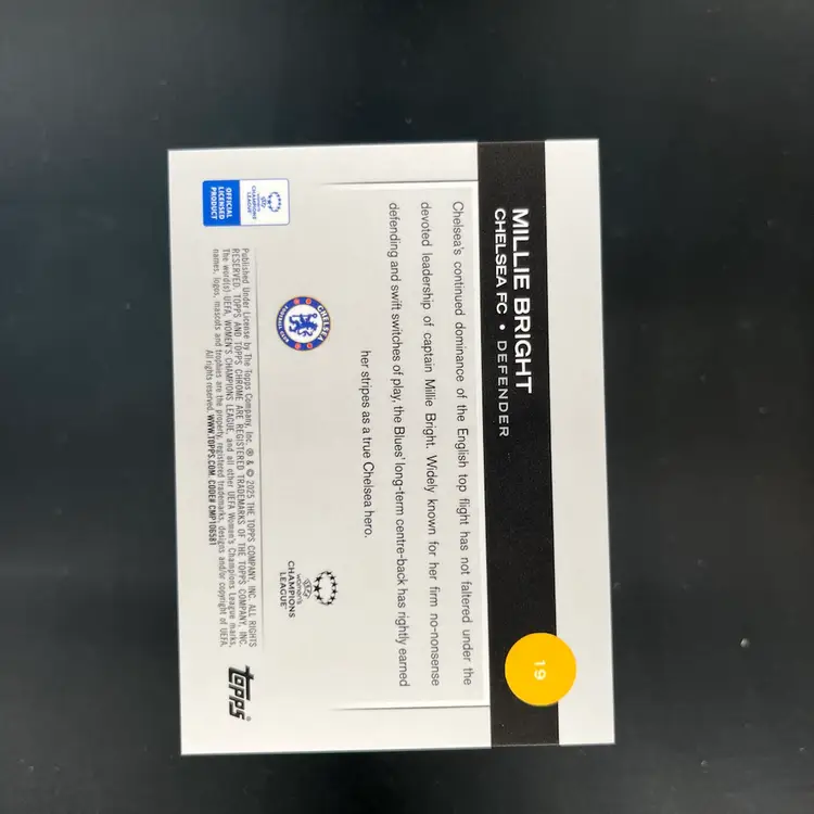 Millie Bright 2024/25 Topps Chrome Aqua /199 Soccer Card