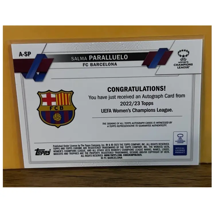 2022-23 Topps Chrome UWCL - Salma Paralluelo - Inferno /75 Auto RC