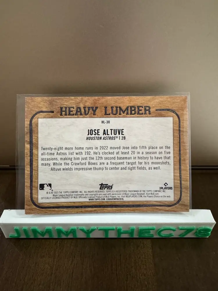 2023 Topps Heavy Lumber Jose Altuve