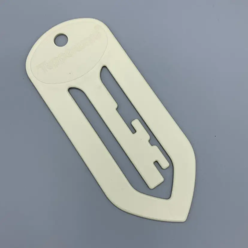 Vtg Tupperware Almond Beige Key Paper Clip Cookbook Bookmark Recipe Holder 1454