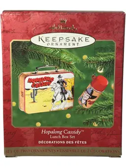 Hallmark Keepsake Ornament Hopalong Cassidy Lunch Box & Thermos Set 2000