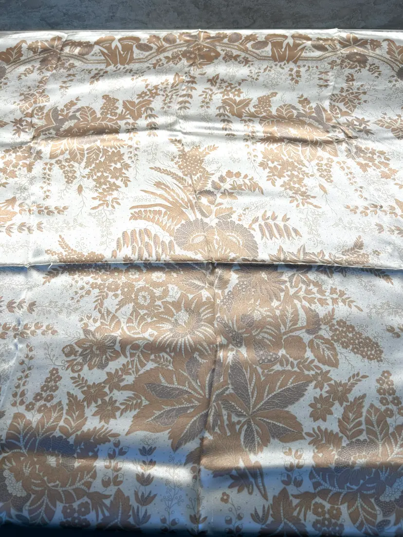 Gold and Taupe Tone Silk Scarf from the Smithsonian Institution 30β x 31β