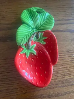 Vintage Strawberry  Ceramic Spoon-rest