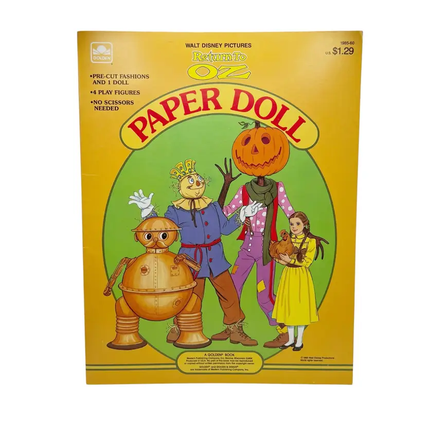 Vintage Disney Pictures Return To Oz Paper Doll Book