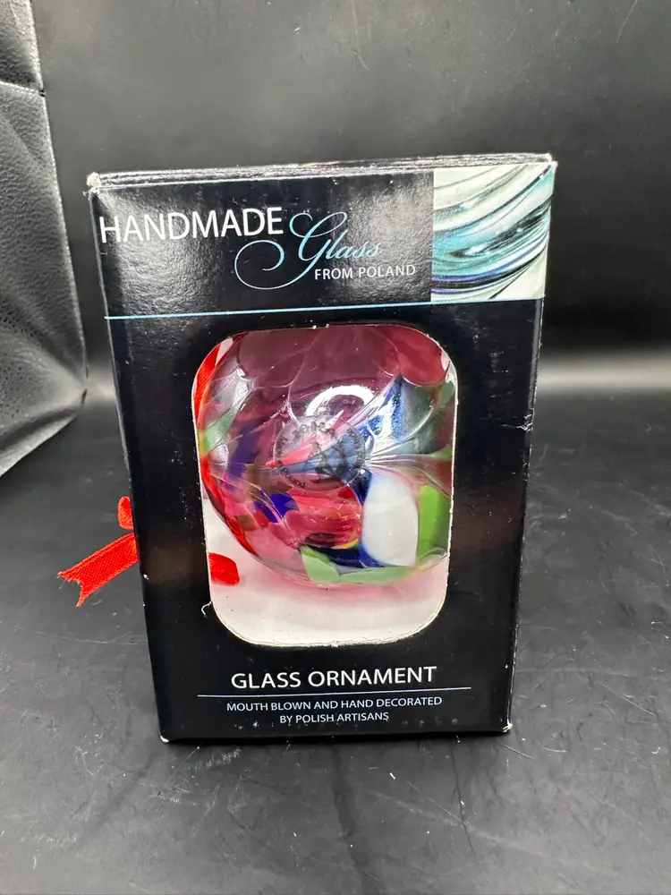 Handmade Glass Orb Ornament Made In Poland