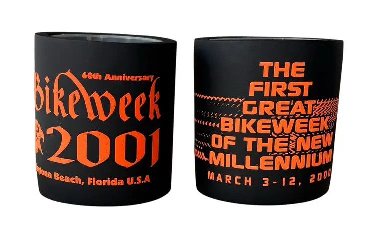 2000 & 2001 Daytona Florida Bike Week Can Koozie Holder Bike Week Motorcycle