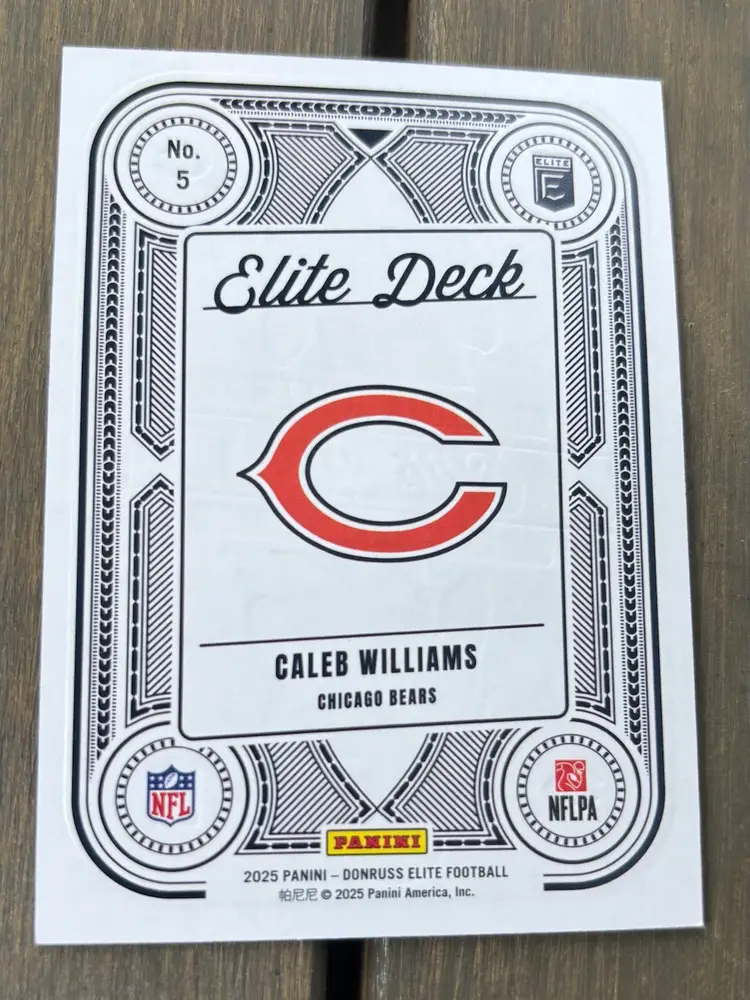 Caleb Williams Elite Deck 2025 Elite Chicago Bears Blue /75