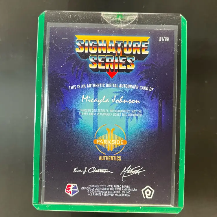 Micayla Johnson 2025 Parkside NWSL Retro Rookie /89 Autograph Soccer Card