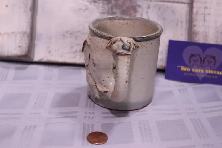 Vintage Elephant Mug, Stoneware Mug