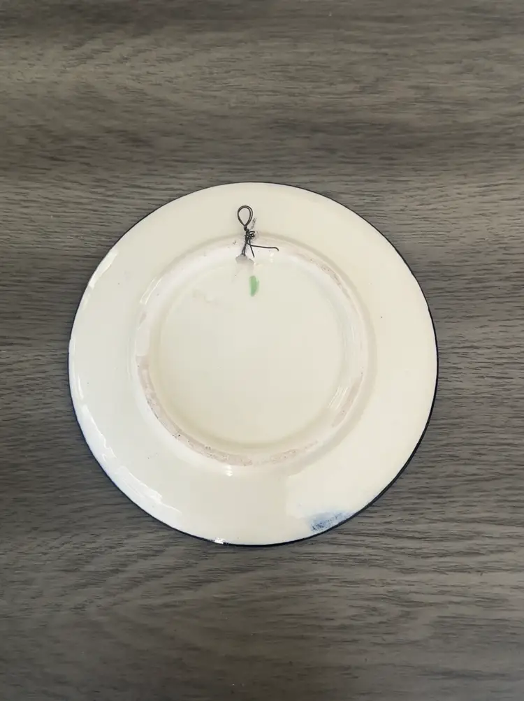 Authentic Vintage Mexican Folk Art Talavera Puebla Wall Hang Plate 5.5”