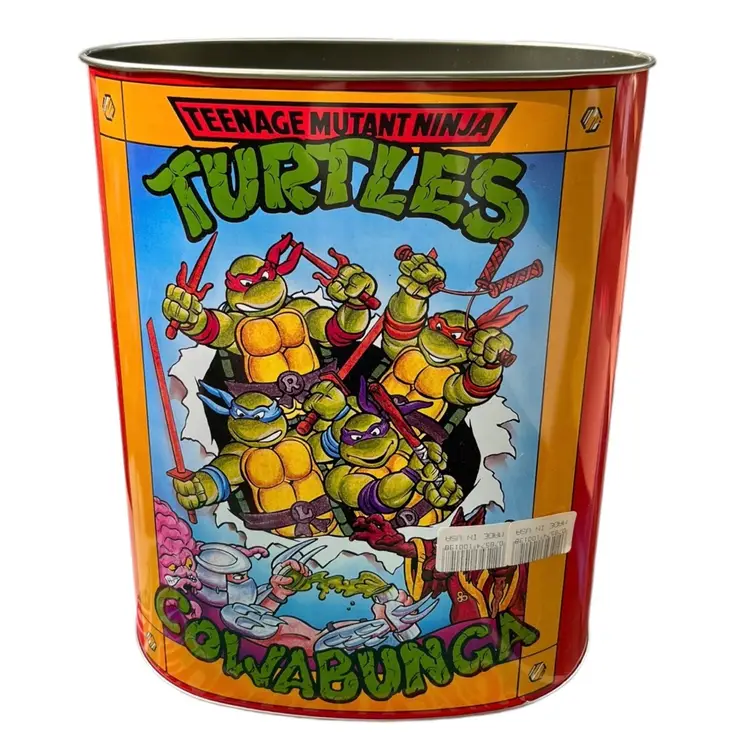 Deadstock Vintage 1989 Teenage Mutant Ninja Turtles Cowabunga Trash Can In Never Used Mint Condition