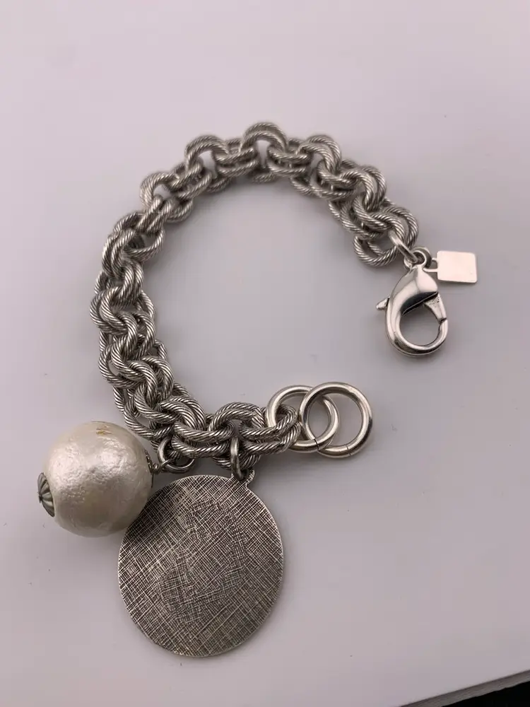 John Wind Sorority Gal Silver Tone Bracelet Initial ‘G’