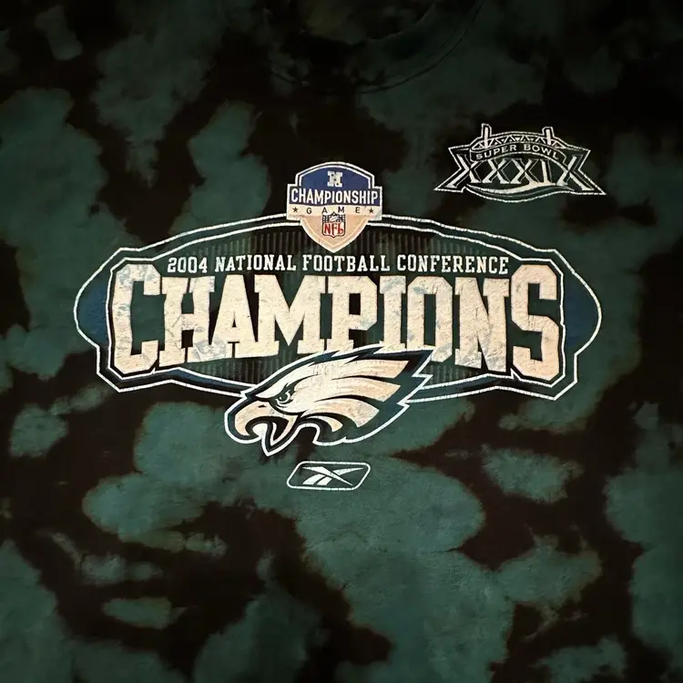Philadelphia Eagles 2004 NFC Champions Tie Dyed T-Shirt Medium