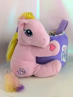My Little Pony Shutterfly Plush Easter Basket Target 2006 MLP Stuffed Pink Horse G3 Vintage 00s Collectible toys Nostalgic gift
