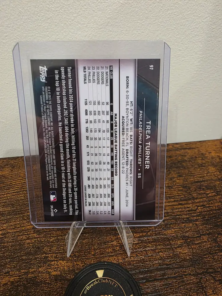 Trea Turner 2025 Topps Chrome Black /75