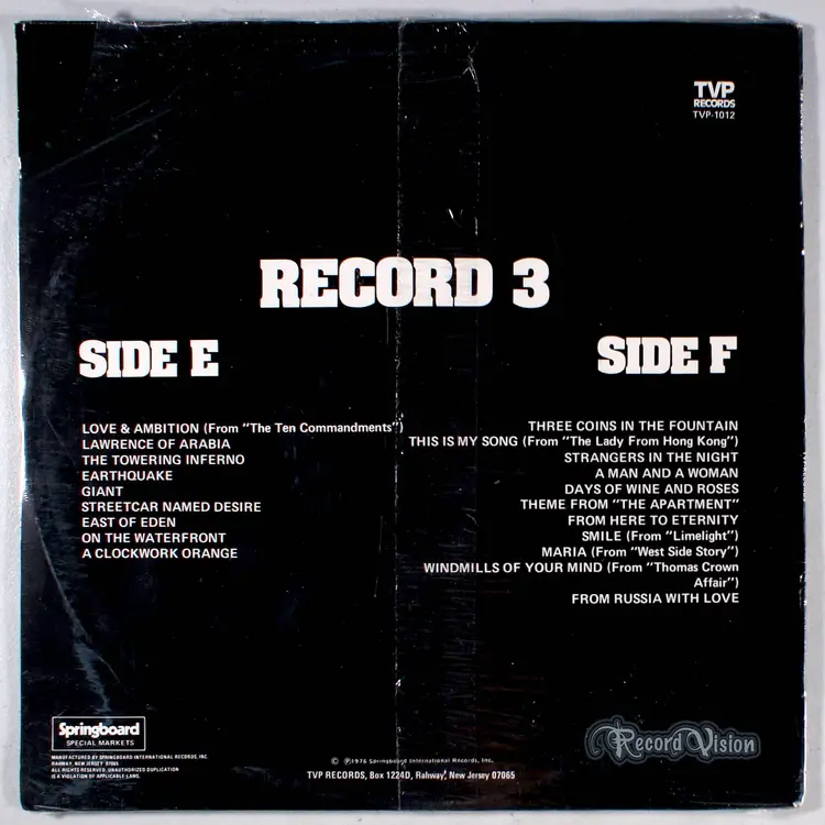 100 Movie Greats, Record 3 (1976) [SEALED] Vinyl LP • Clockwork Orange