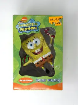 Yellow Resin Spongebob Ornament 2003 Holiday Hanging Decor by Kurt Adler