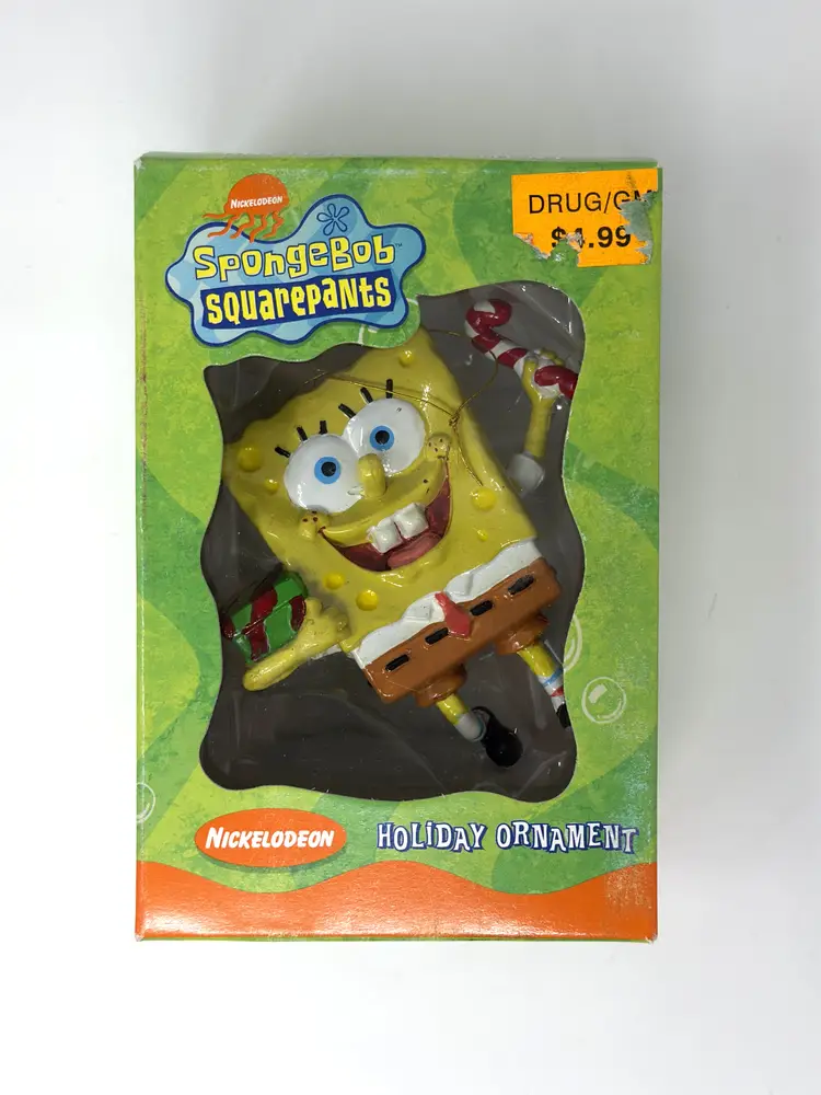 Yellow Resin Spongebob Ornament 2003 Holiday Hanging Decor by Kurt Adler