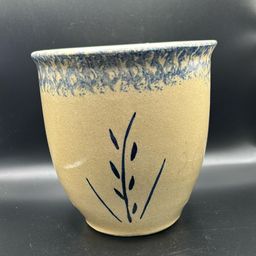 Vintage Roseville, Ransbottom Pottery Crock Blue Wheat 1 Quart