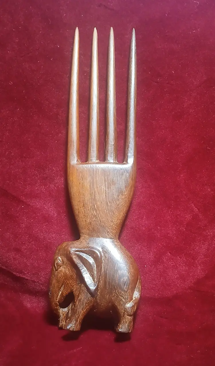 African  Wood Hair Comb Decor