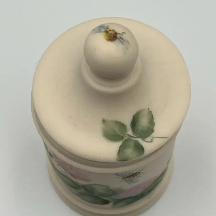 Vintage Hand Painted Bisque Match/ Toothpick Holder