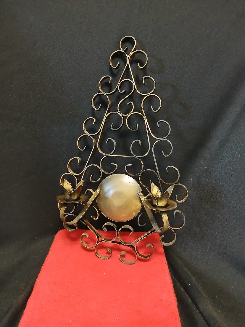 Vintage Metal Scrollwork Wall Sconce