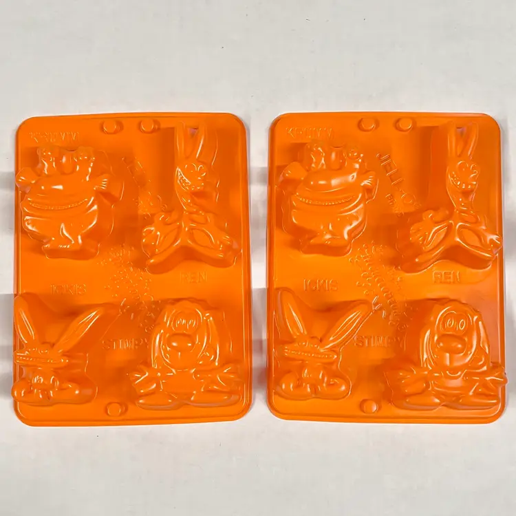 JELL-O Jigglers Mold 2 Pack Ren Stimpy Krumm Ickis Vintage 90s Ren And Stimpy