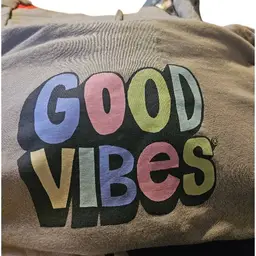 Women's Life Is Good GOOD VIBES Long Sleeve Crusher Boxy Tee Large
