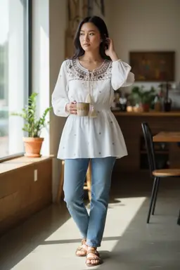 Medium Gab + Kate Bohemian Ivory Dress NWT