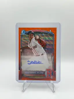 2025 Bowman Chrome Sadbiel Delzine Orange Wave Auto /25 Redsox