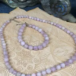 Kunzite Bracelet & Necklace Set