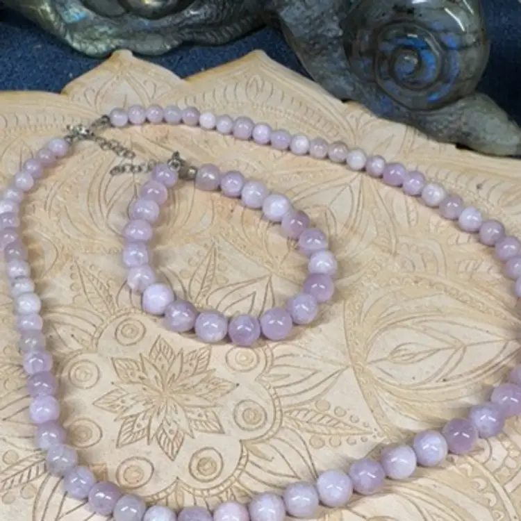 Kunzite Bracelet & Necklace Set