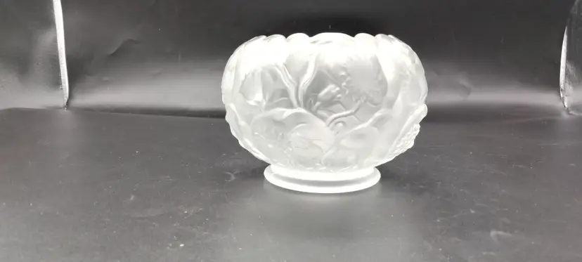Vintage FENTON Crystal Velvet WATER LILY Rose Bowl