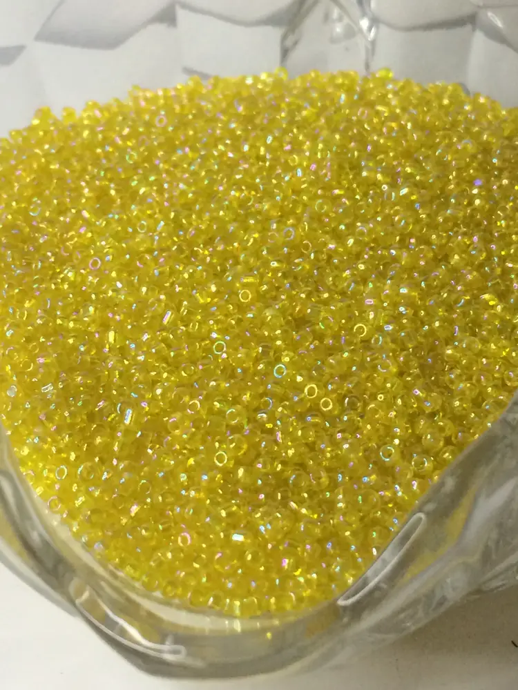 #1 Yellow Iridescent Seed Beads 4.8 oz