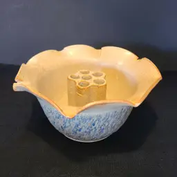 Signed J Hadamik Studio Pottery Ikebana Flower Frog Vase